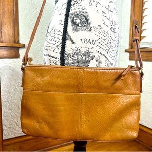 Margot | Cognac Leather Adjustable Crossbody Bag